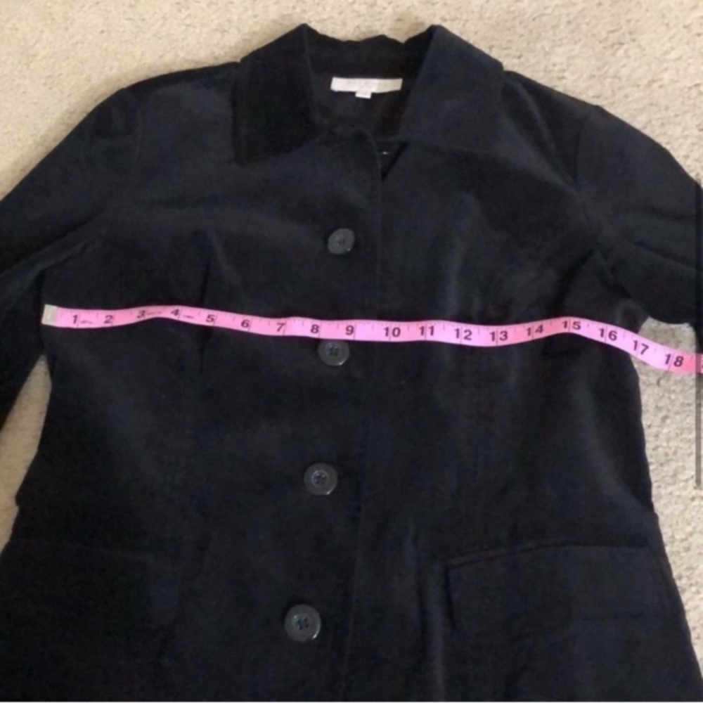 Talbots velvet knit tapered blazer jacket, button down, business casual, petite - Picture 2 of 8